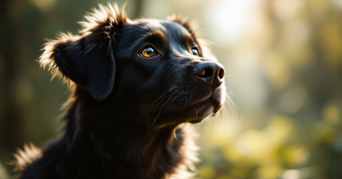 Close-up portrait of a black dog outdoors