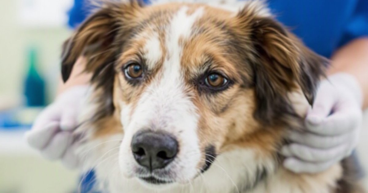Dog having blood drawn at a vet clinic, illustrating specialized diagnostic testing for canine leukemia