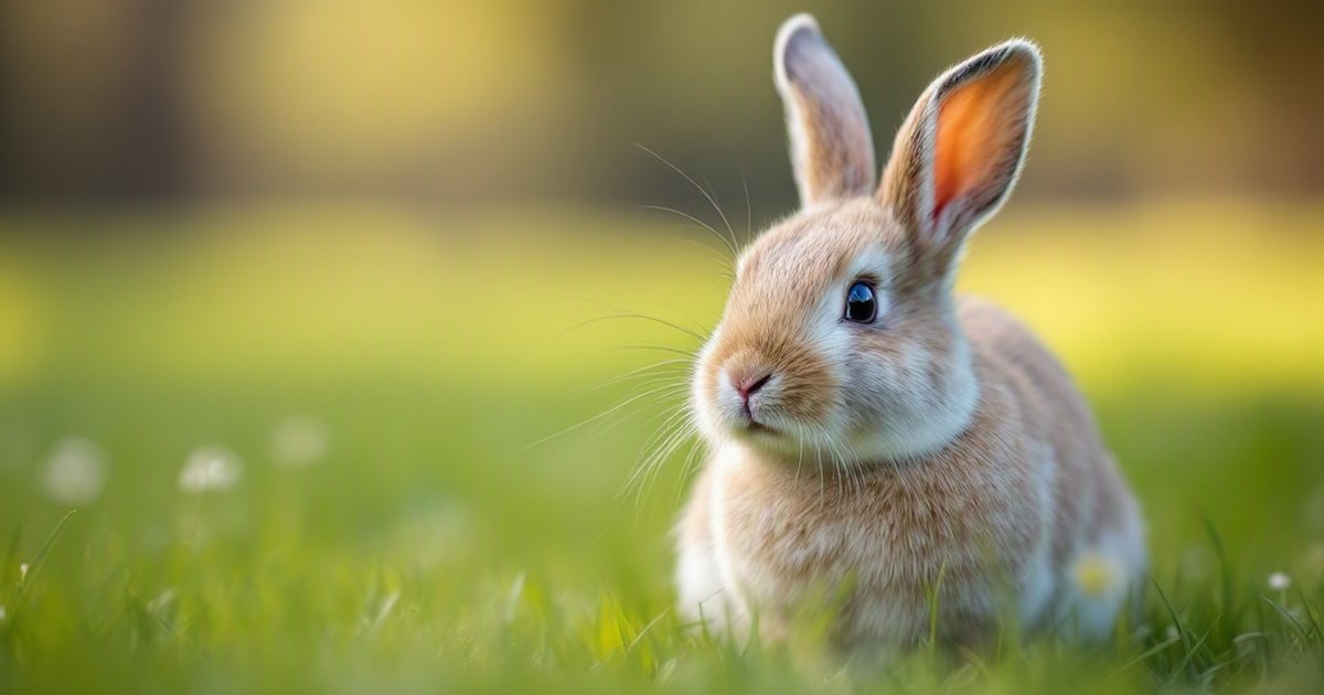 A rabbit exploring a new open space, illustrating how an appeasing pheromone may reduce anxiety in novel environments